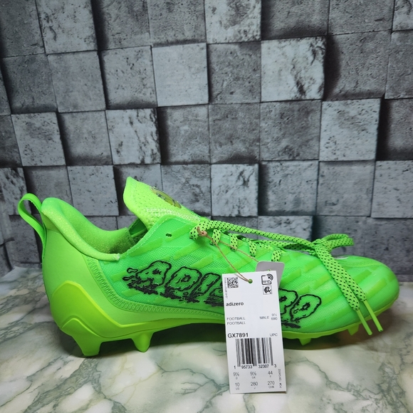 Adidas Adizero Cleats Team Solar Green Silver Size 10. - Picture 4 of 11